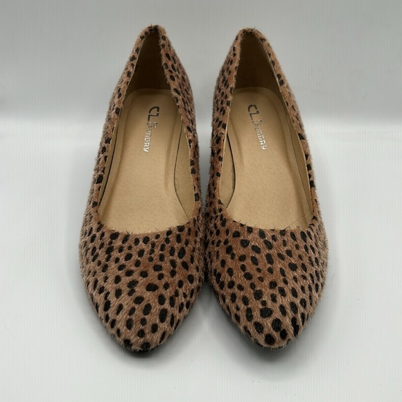 CL by Laundry Leopard Faux Mohair Classic Pump Block Heels Size 10M - Picture 2 of 11